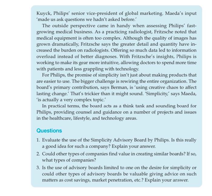 Case study 10.6 Royal Philips Electronics (This