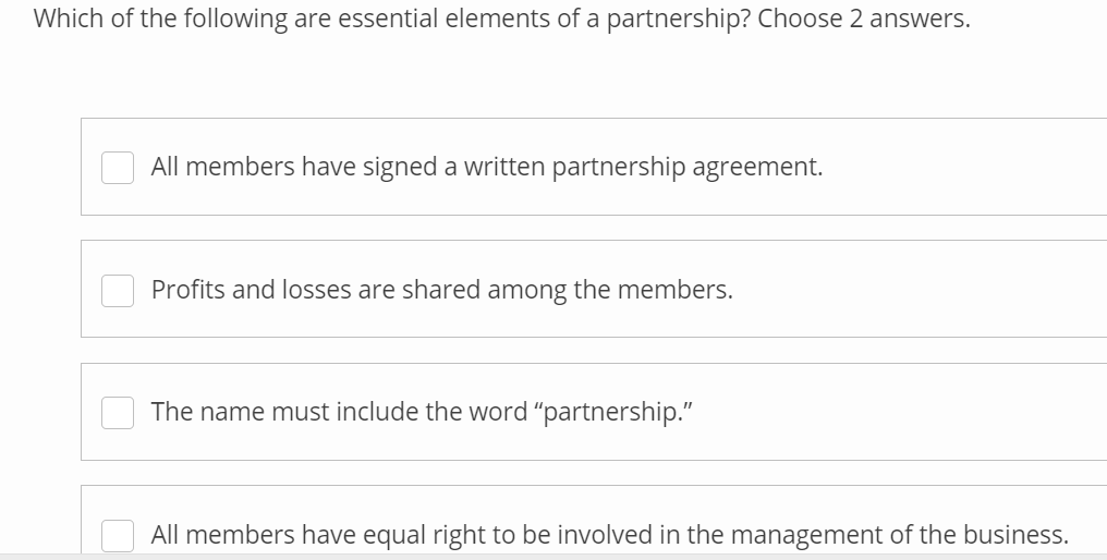 Which of the following are essential elements of