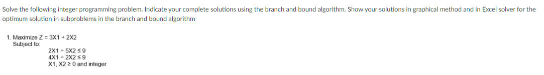Solve the following integer programming problem.