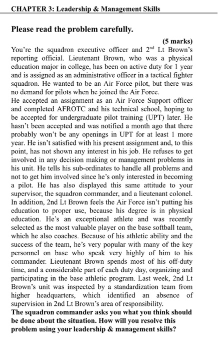 CHAPTER 3: Leadership & Management Skills Please