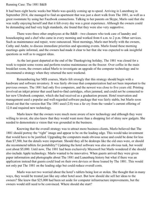 plz read the case study and answer the given