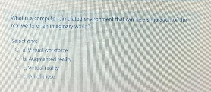 What is a computer-simulated environment that can