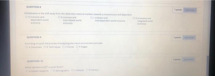 its mutlipe choice. QUESTION W NOT de microonment