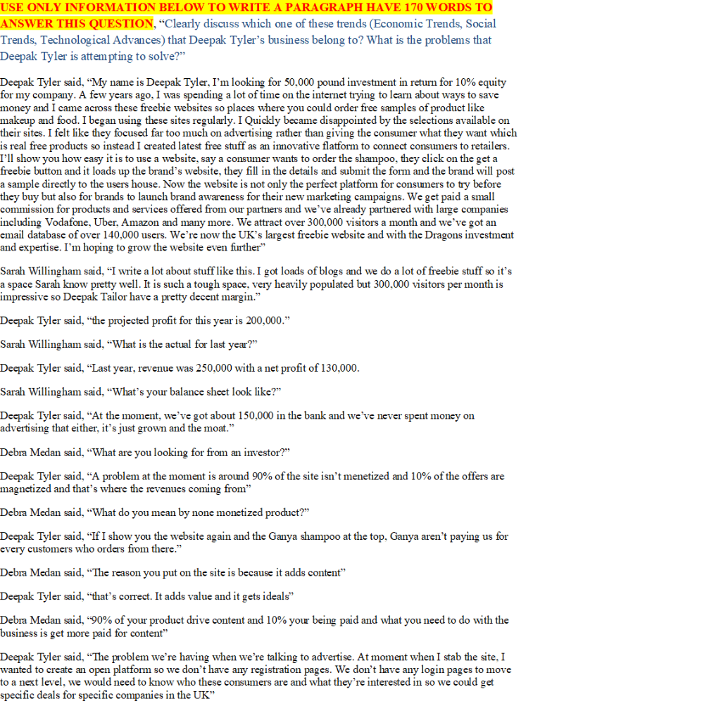 THIS QUESTION IS FOR BUSINESS CLASS, COULD ANYONE