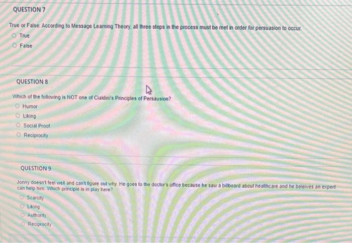 QUESTION 7 True or False. According to Message