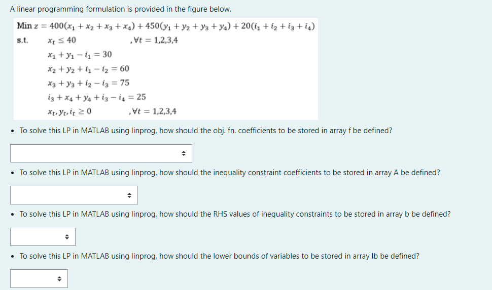 linear programming formulation is provided in the