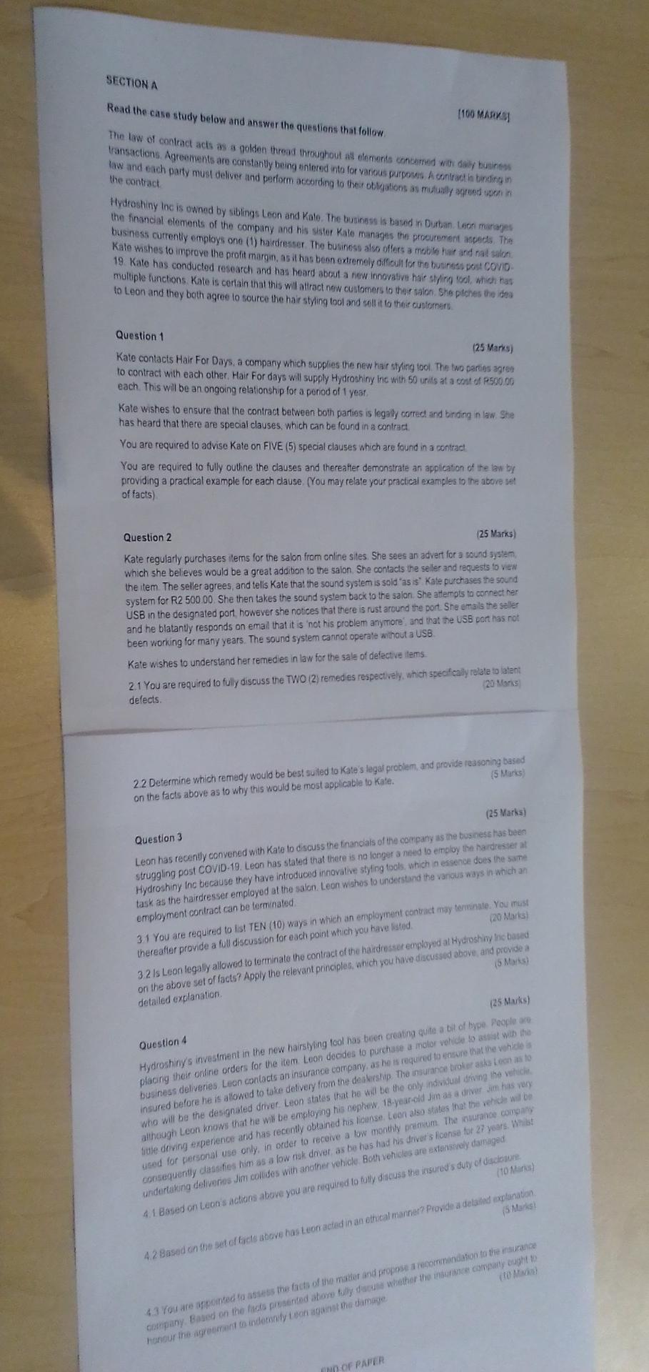 SECriona Read the case study below and answer the