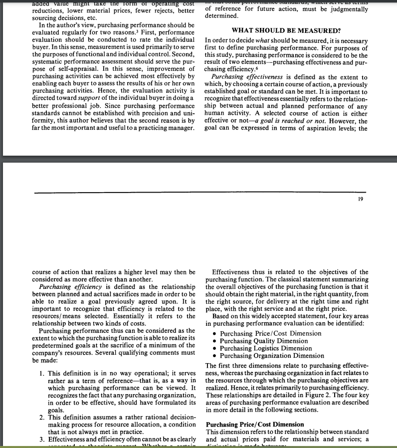 What elements in the purchasing function should