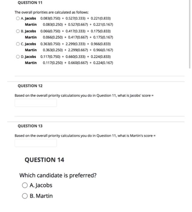 Answer questions 1 - 14 based on the data