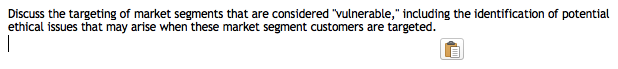 Discuss the targeting of market segments that are
