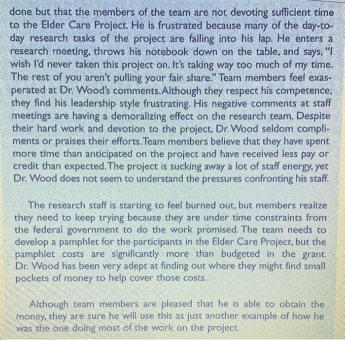 A Strained Research Team Dr. Adam Wood is the