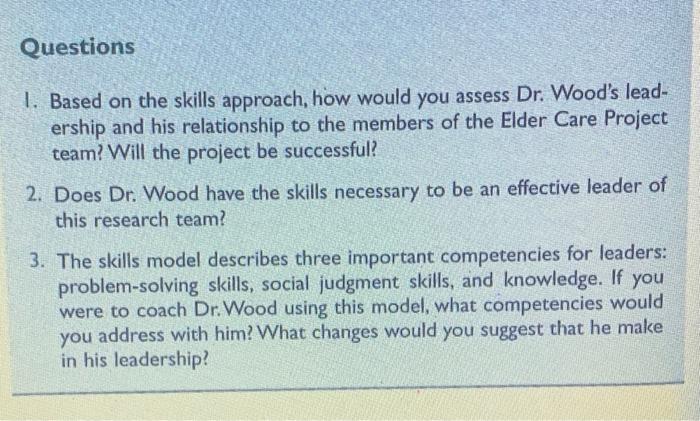 A Strained Research Team Dr. Adam Wood is the