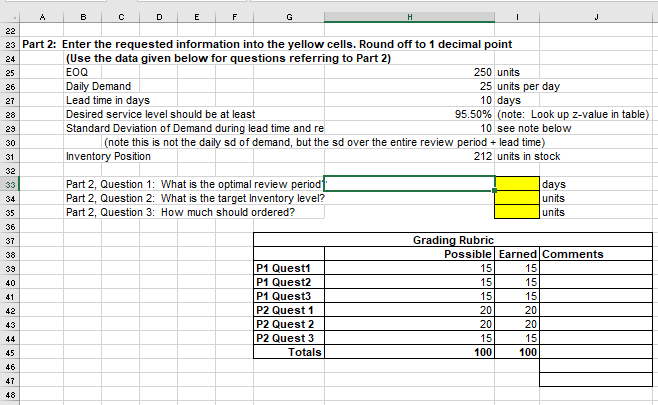 B D E 22 24 25 26 27 28 23 Part 2: Enter the
