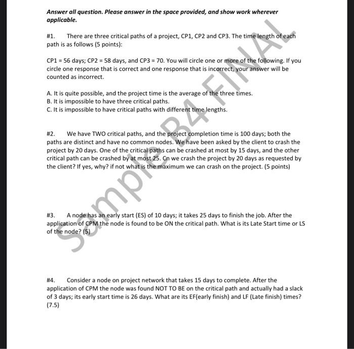 Answer all question. Please answer in the space