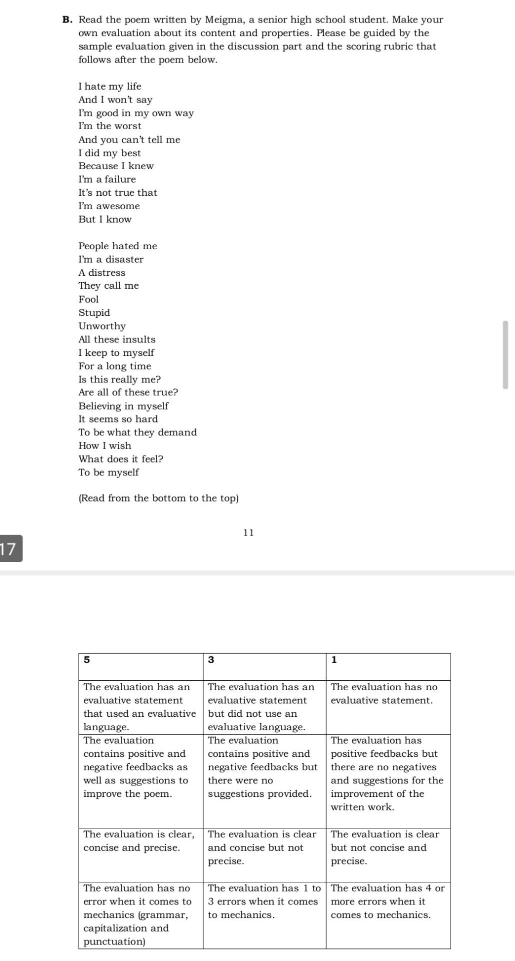 What I Can Do Now, let us try to apply your