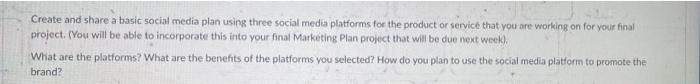 Create and share a basic social media plan using