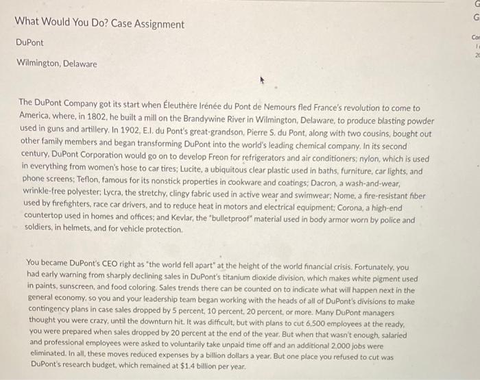 minimum 250 words pla do more What Would You Do?
