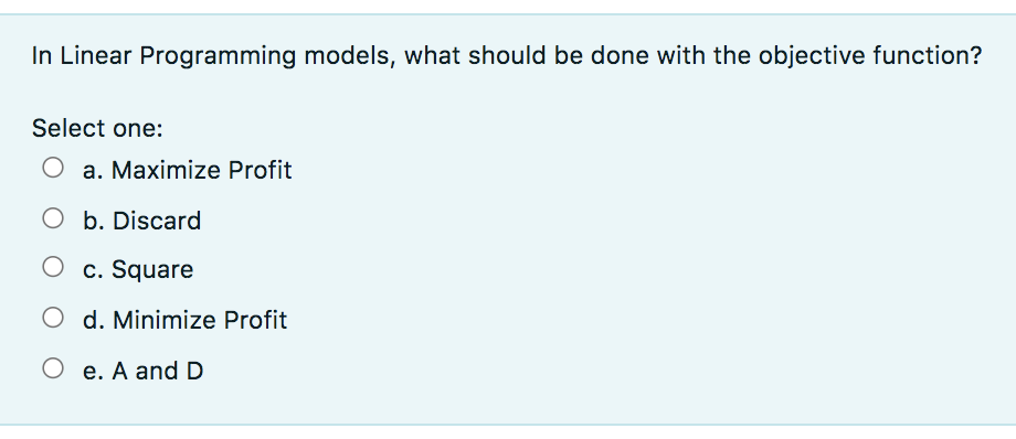 In Linear Programming models, what should be done