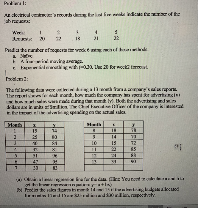 Problem 1: An electrical contractor's records