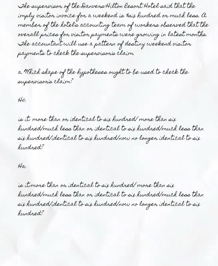 The supervisor og the Danvers Hilton Resort Hotel