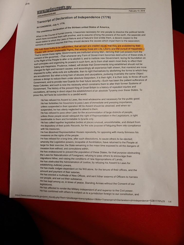 The Declaration of Independence Objectives: