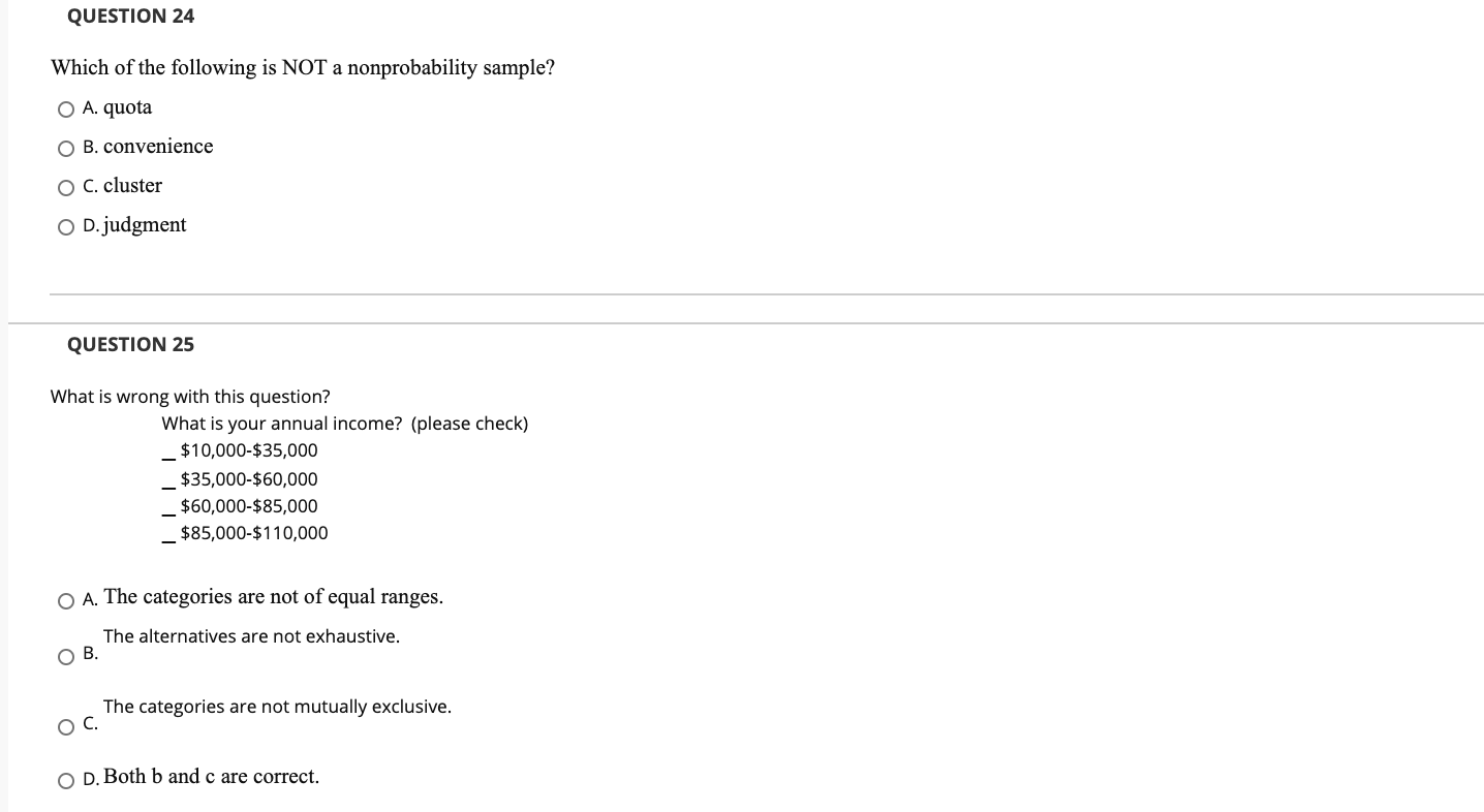 QUESTION 24 Which of the following is NOT a