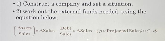 1) Construct a company and set a situation. 2)