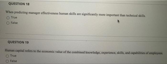 QUESTION 18 When predicting manager effectiveness