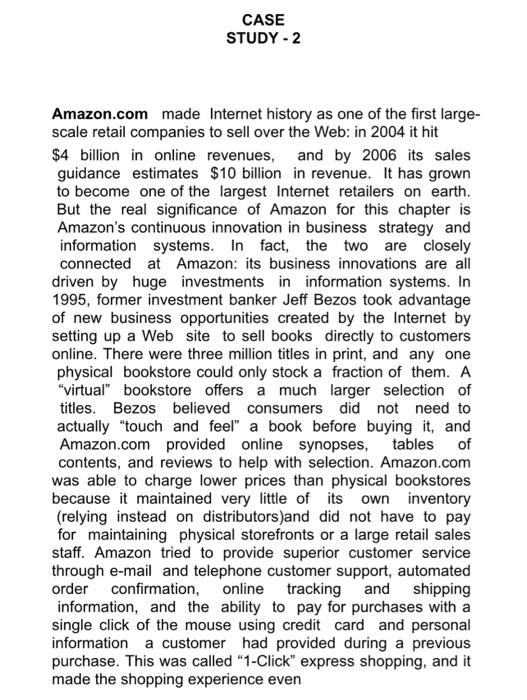 CASE STUDY - 2 Amazon.com made Internet history