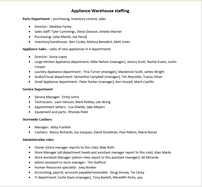 please help me Develop an Organizational
