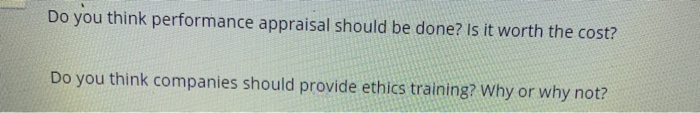 Do you think performance appraisal should be