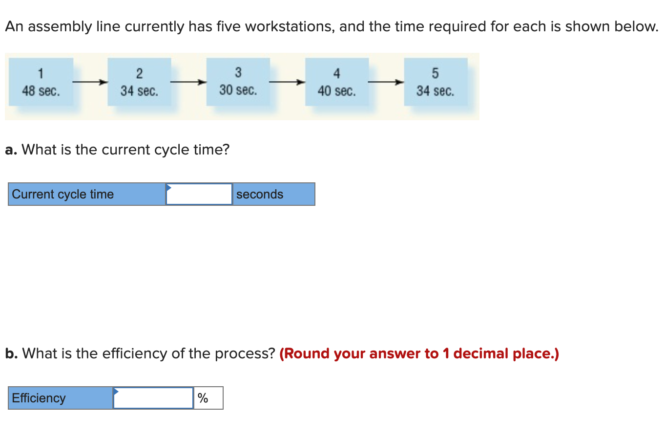 An assembly line currently has five workstations,
