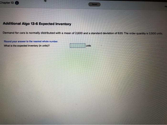 Chapter 13 Saved Additional Algo 13-6 Expected