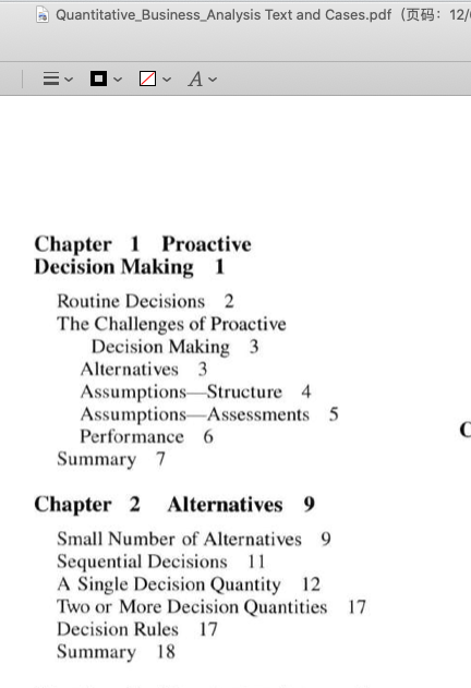 Use the outline of textbook (Quantitative