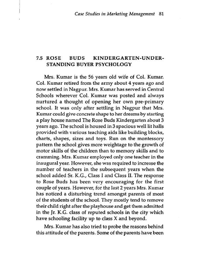 Case Studies in Marketing Management 81 7.5 ROSE