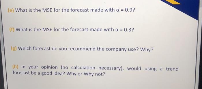 Problem 1: Exponential smoothing is used to