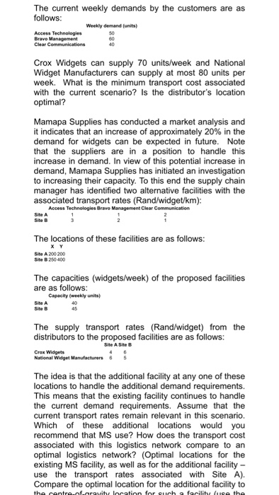 this is a Location Analysis question. Consider