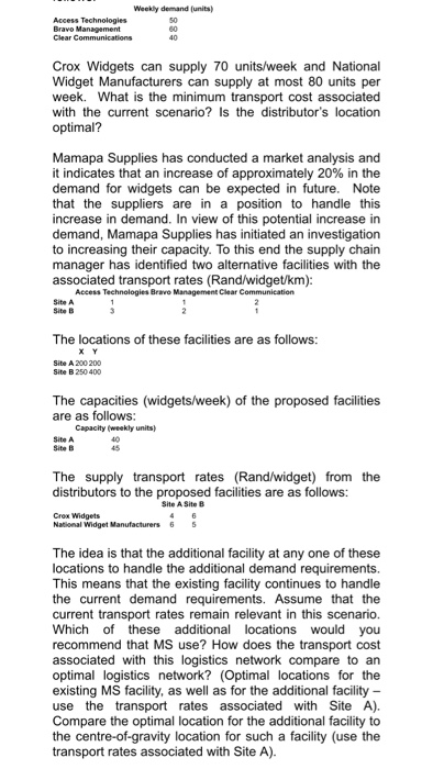 this is a Location Analysis question. Consider