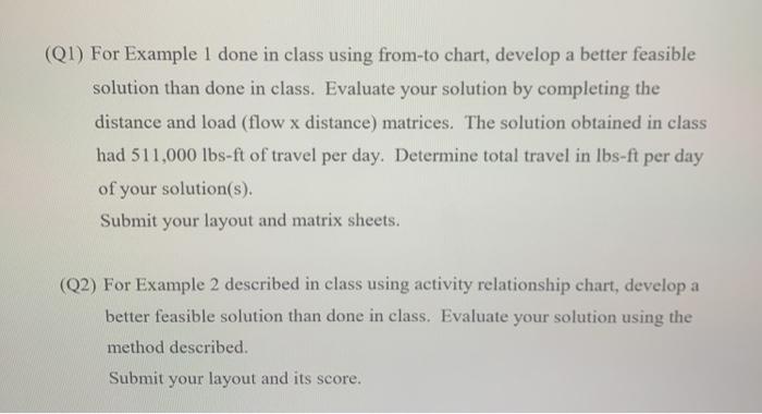 (QI) For Example 1 done in class using from-to
