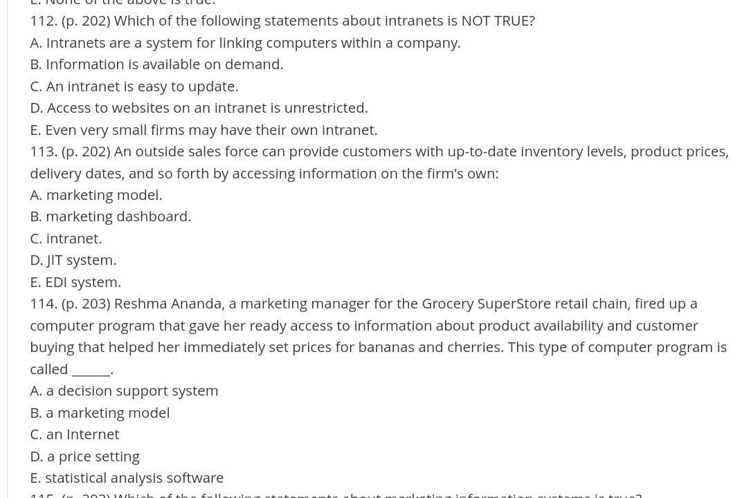 112. (p. 202) Which of the following statements