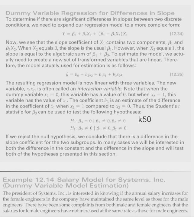 Dummy Variable Regression for Differences in