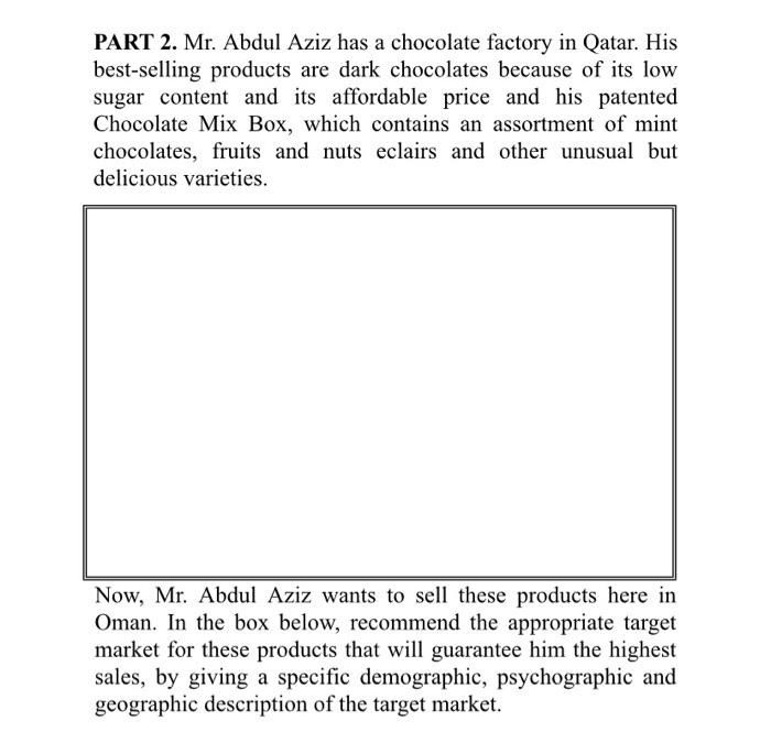 Marks: 10 Targeting Assignment: Market