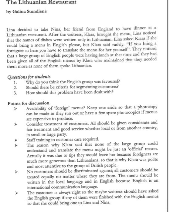 This is about food and beverage management Please