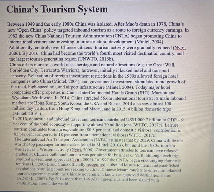 case study China's Tourism System Between 1949