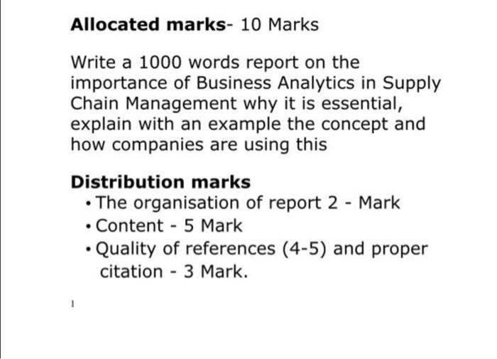 with reference please. Thank you Allocated marks-