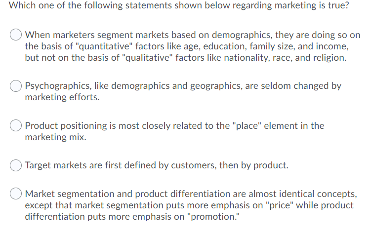 Which one of the following statements shown below