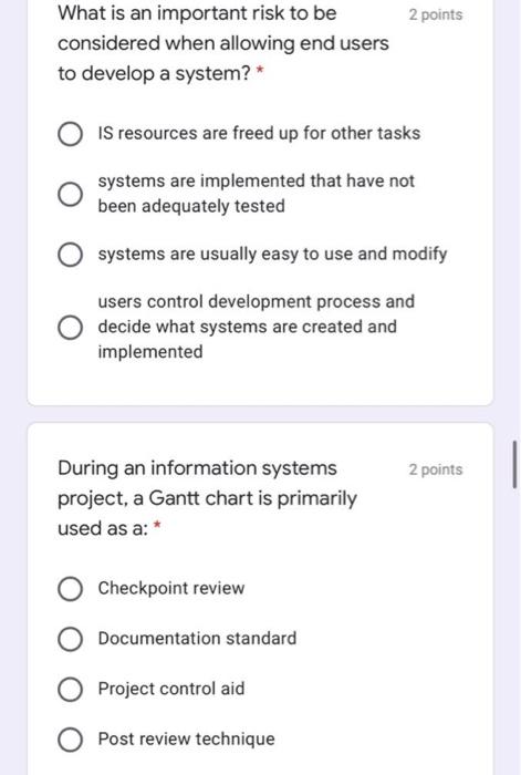 2 points A request for proposal sent to software