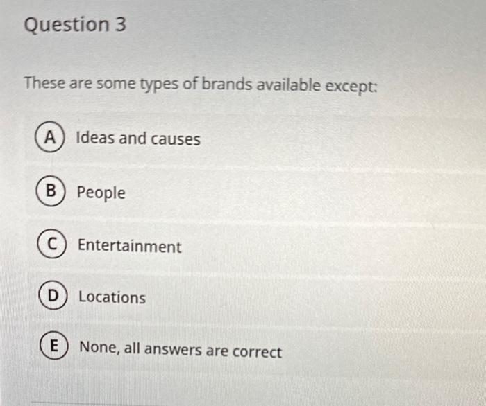 These are some types of brands available except: