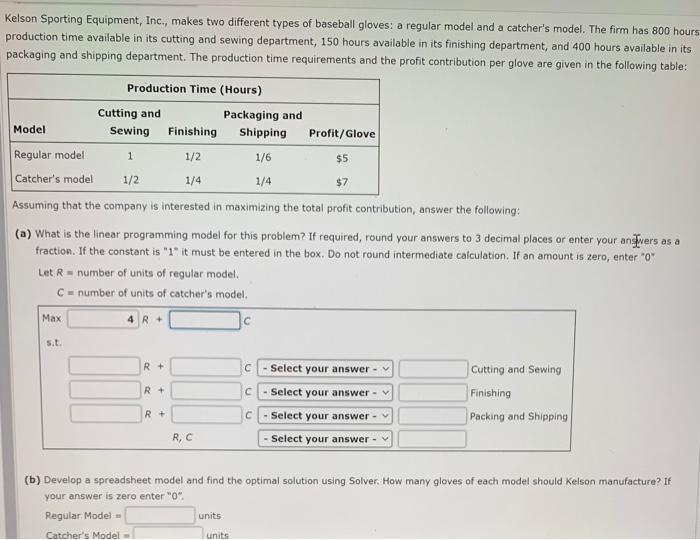 Kelson Sporting Equipment, Inc., makes two