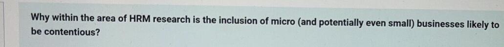Why within the area of HRM research is the